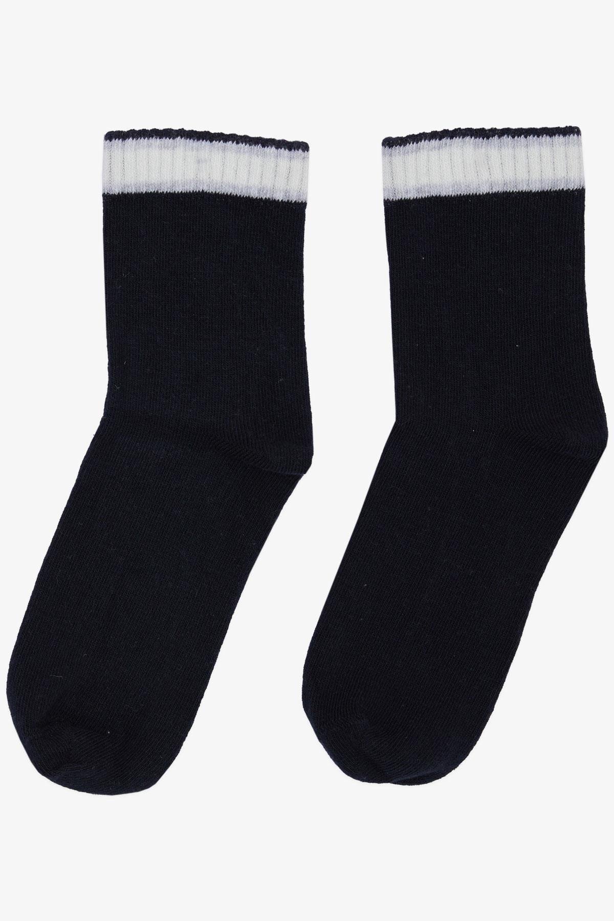Plus Girl Socket Socks Striped 1-14 Years, Navy Blue