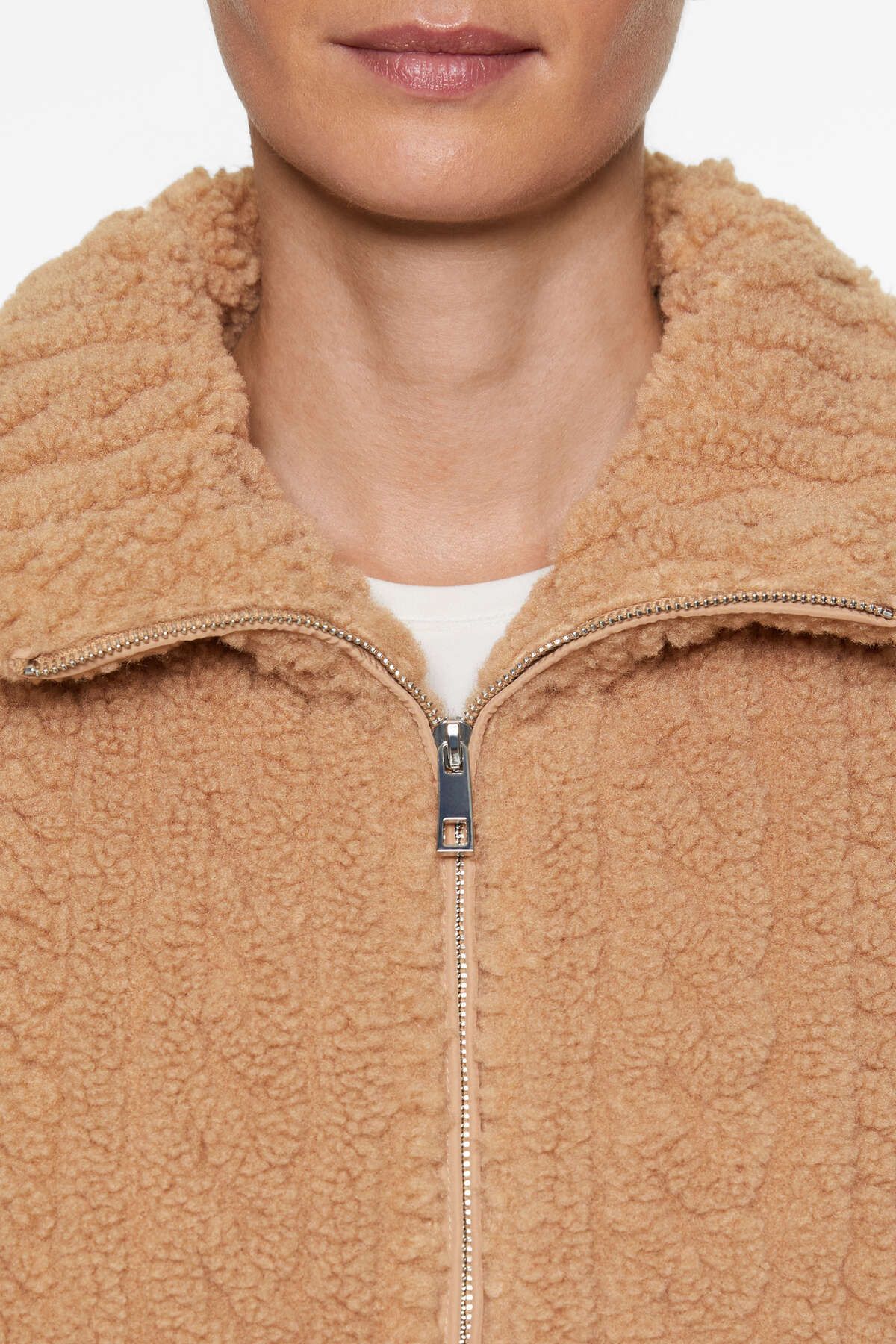 Oysho-Faux Wool Fabric Hair Knitted Jacket - K 8