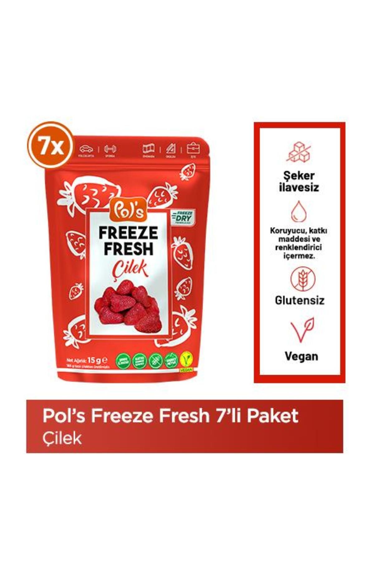 Freeze Fresh Çilek 15 G X 7 Adet Freeze Dry Dondurularak Kurutulmuş Meyve