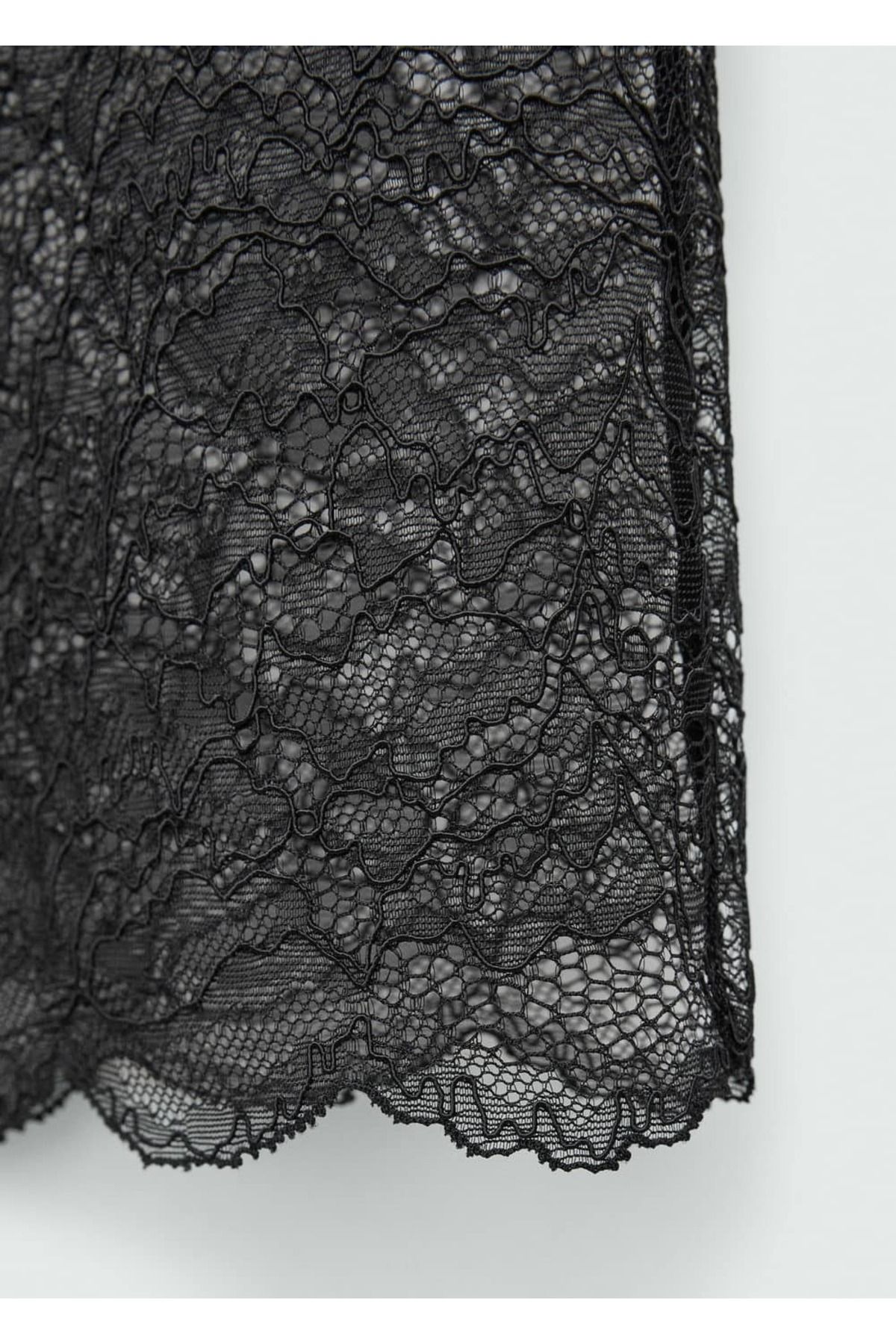 MANGO Woman-Semi-Transparent Guipure Skirt 8