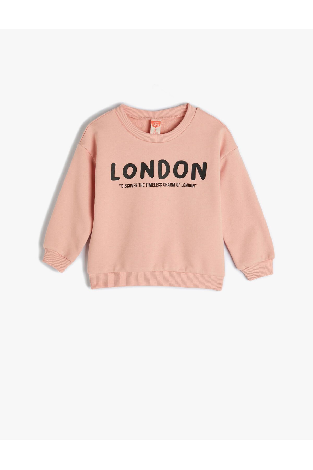 Koton-Sweat Long Sleeve Crew Neck London Printed Cotton 1