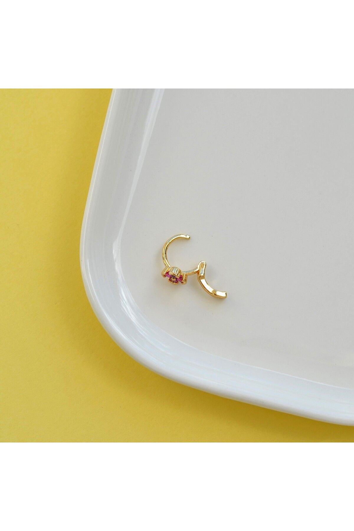 Heppii-Fuchsia Floral Pattern Ring Piercing - Cartilage Forward Helix 4
