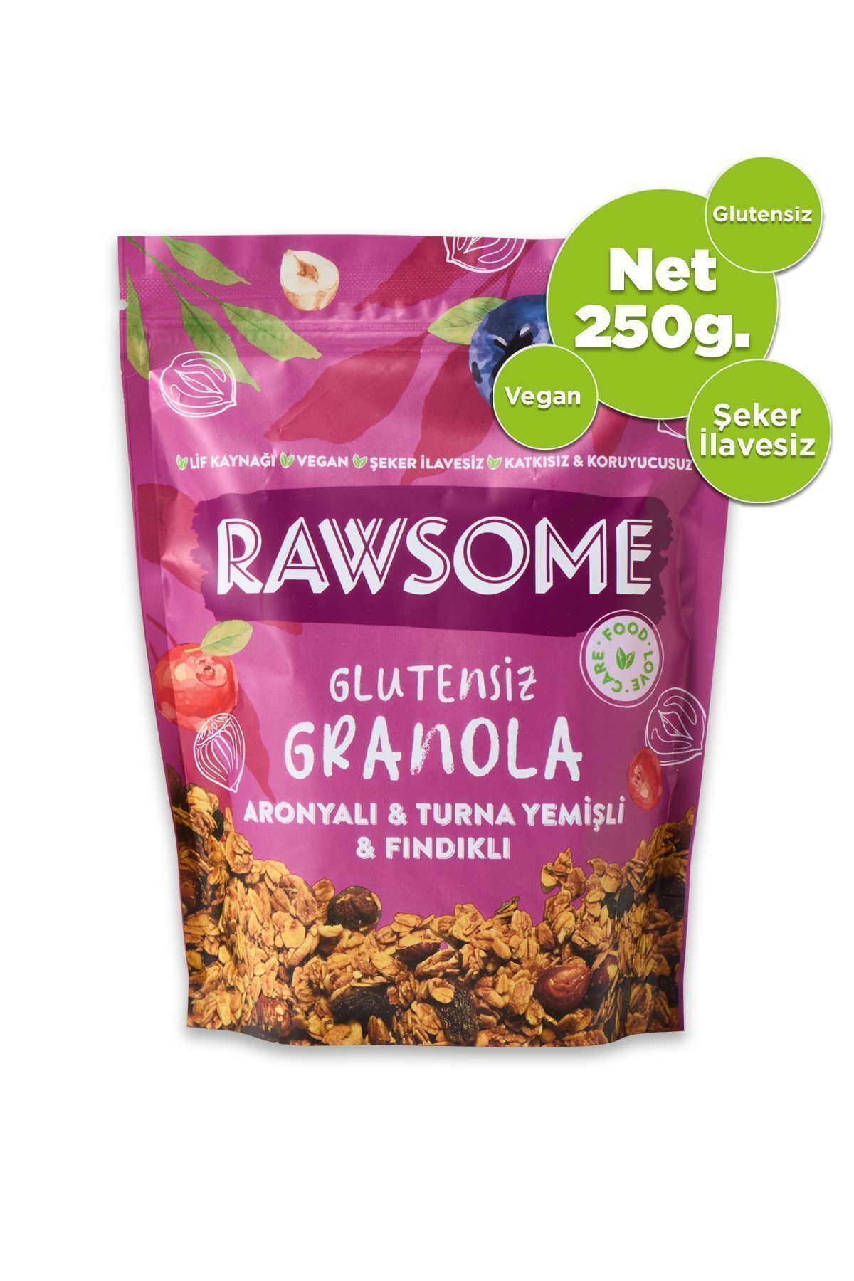 Rawsome Glutensiz Aronyalı & Turna Yemişli & Fındıklı Granola 250 g