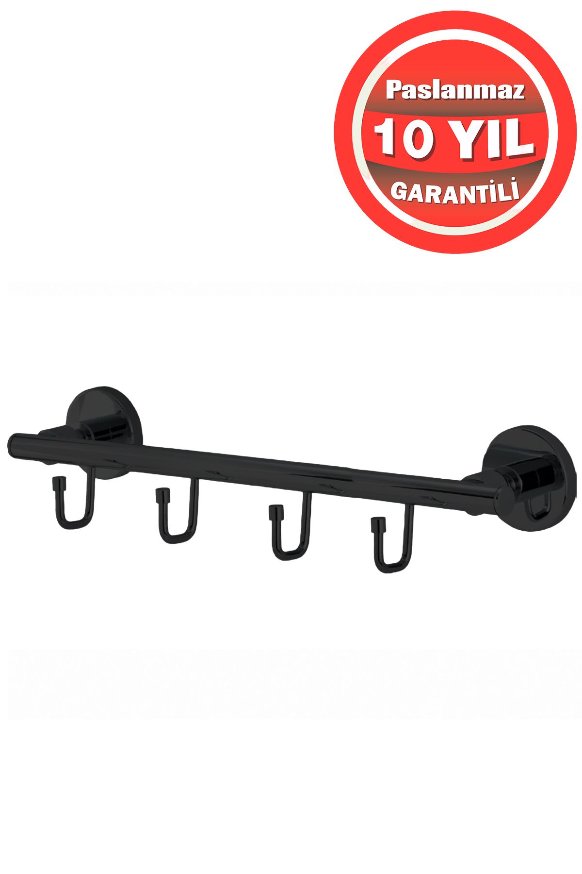 ÇELİK BANYO Paslanmaz Pirinç Mat Siyah Flora 4'Lü Set Askılık