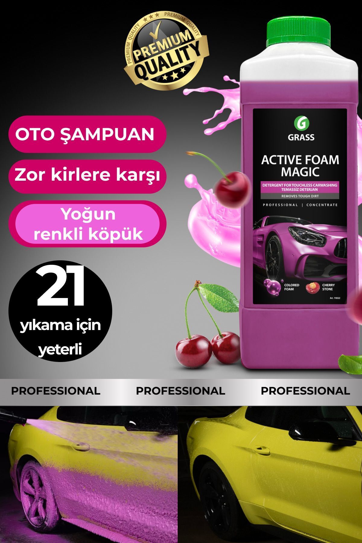 Elioure Active foam MAGIC 1L Renkli Köpük Fırçasız Oto Yıkama Şampuanı