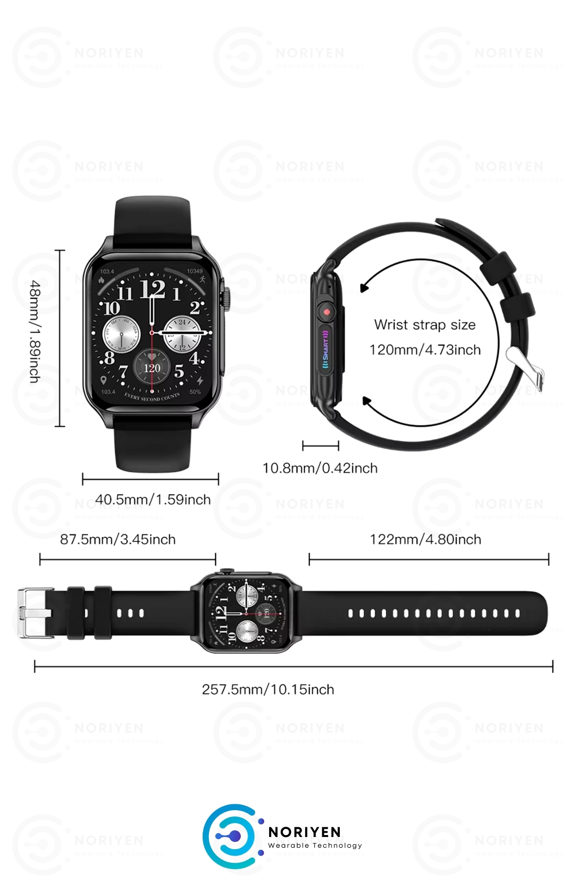 Premium Serisi New Design P6 Fitness Spor Sağlık Sensörlü iOS Android Uyumlu Watch Siyah Akıllı Saat