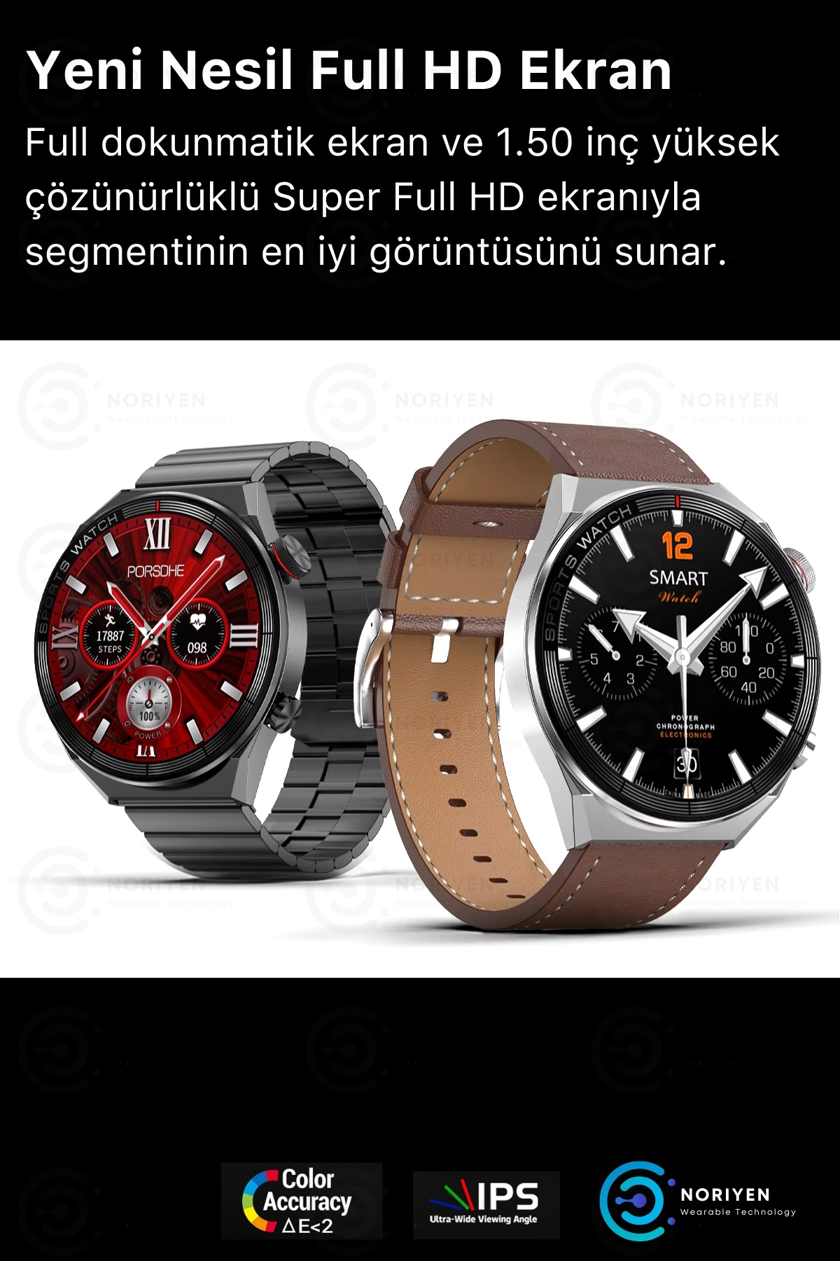 Yeni Nesil Premium IPS Tam HD Ekran Sesli Asistan NFC Çift Kordon Bluetooth DT3 Mate Akıllı Saat