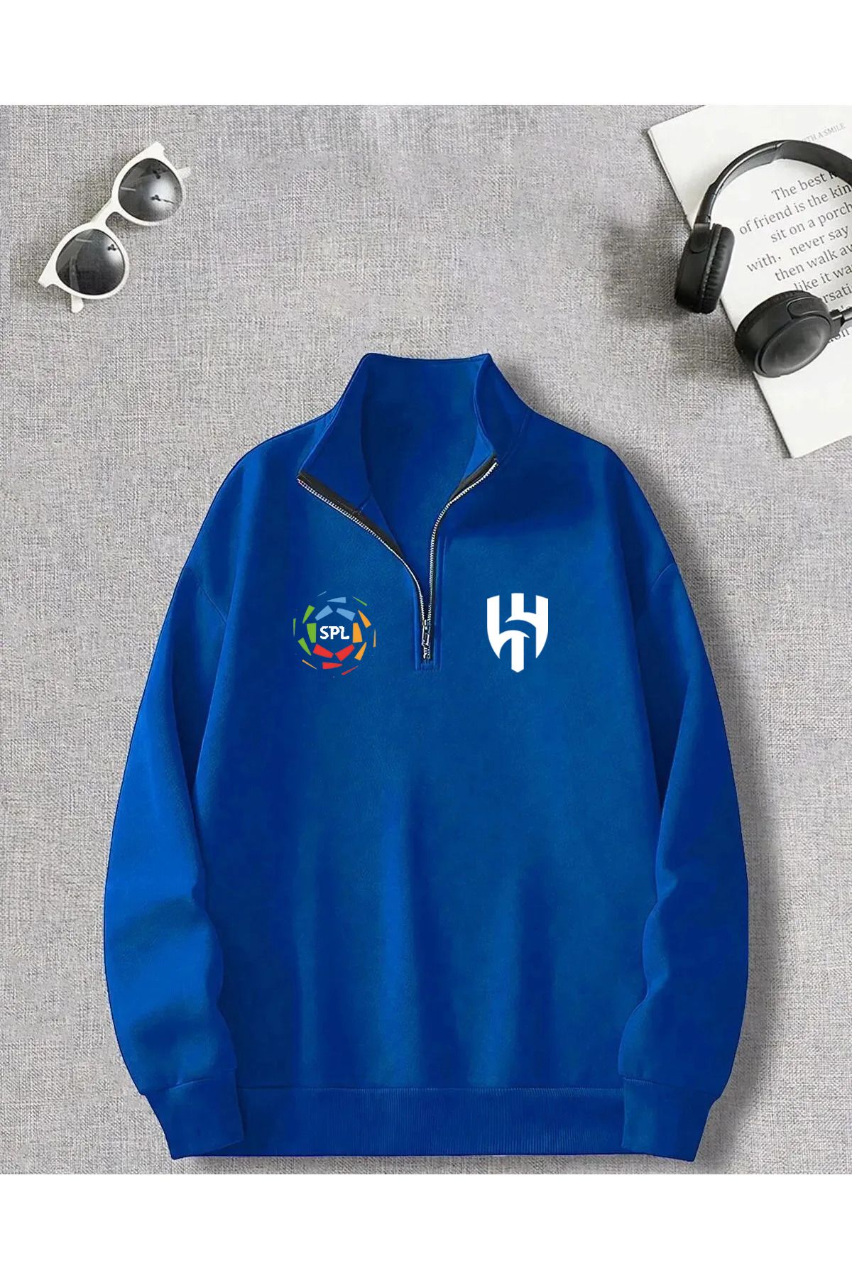 Pisa Art KAl-Hilal Suudi Arabistan Pro Lİgi Özel Tasarım Yarım Fermuarlı Sweat