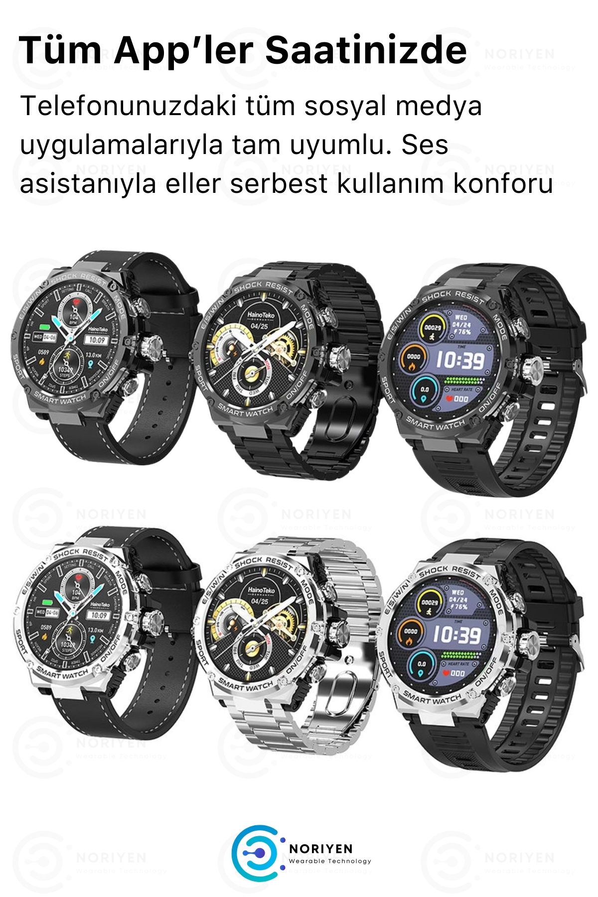 Yeni Nesil Super Amoled HD Ekran RW 56 3 Kordonlu Spor Sağlık Sensör iOS Android Uyumlu Akıllı Saat