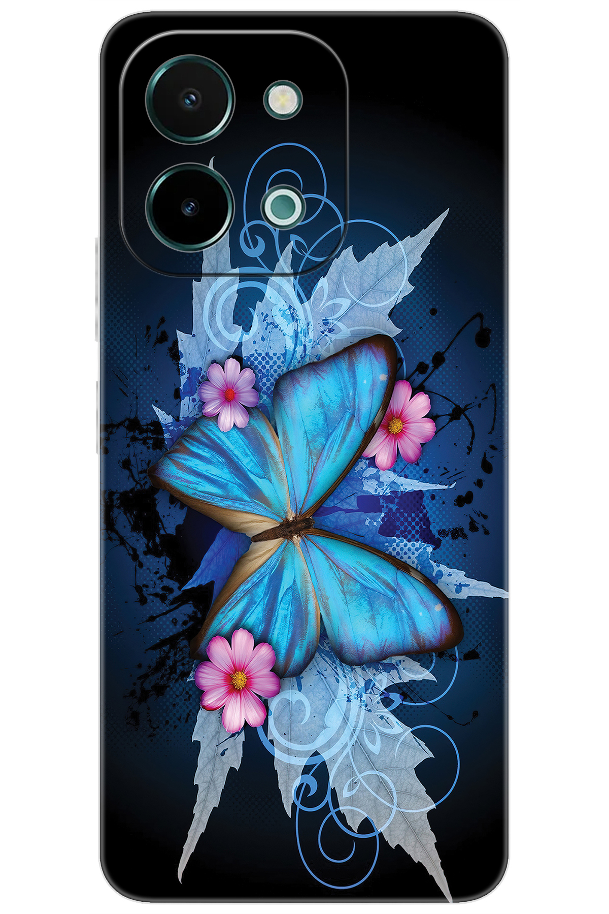 Vivo Y28 (V2352) Compatible Case Pattern Printed Silicone Butterfly Image NGO:550 CP-J9YOSbc