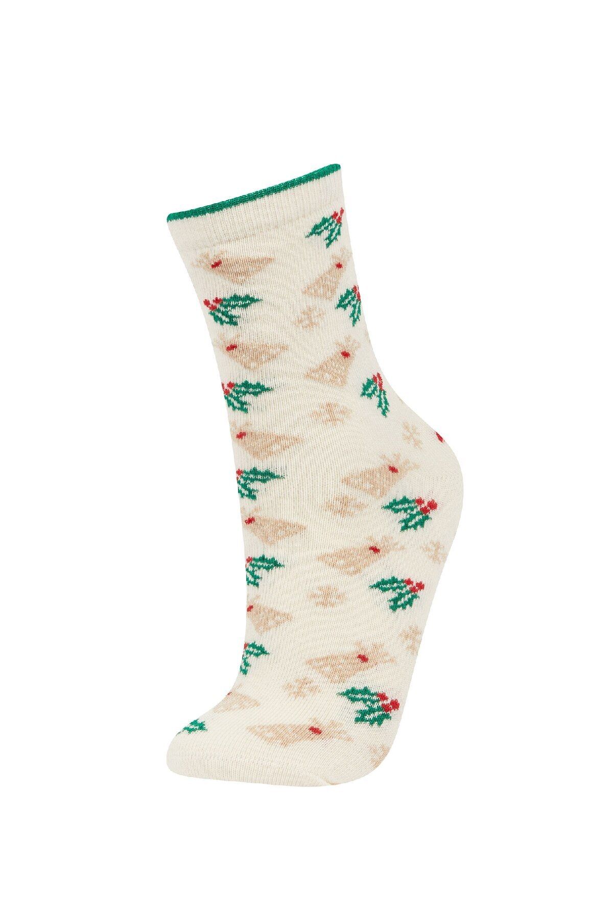 DeFacto-Girl's Christmas Themed 2-Piece Cotton Long Socks E2957A8Ns 2