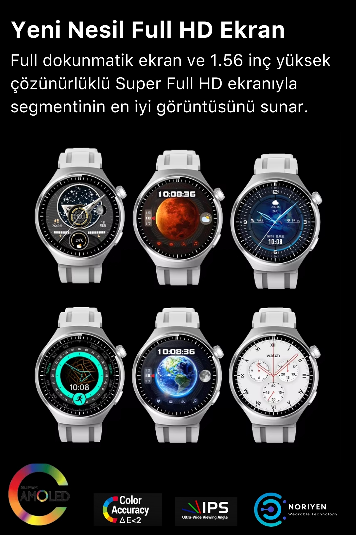 Yeni Nesil Super Amoled HD Ekran Gs Watch Pro 4 Spor Sağlık Sensörlü iOS Android Uyumlu Akıllı Saat