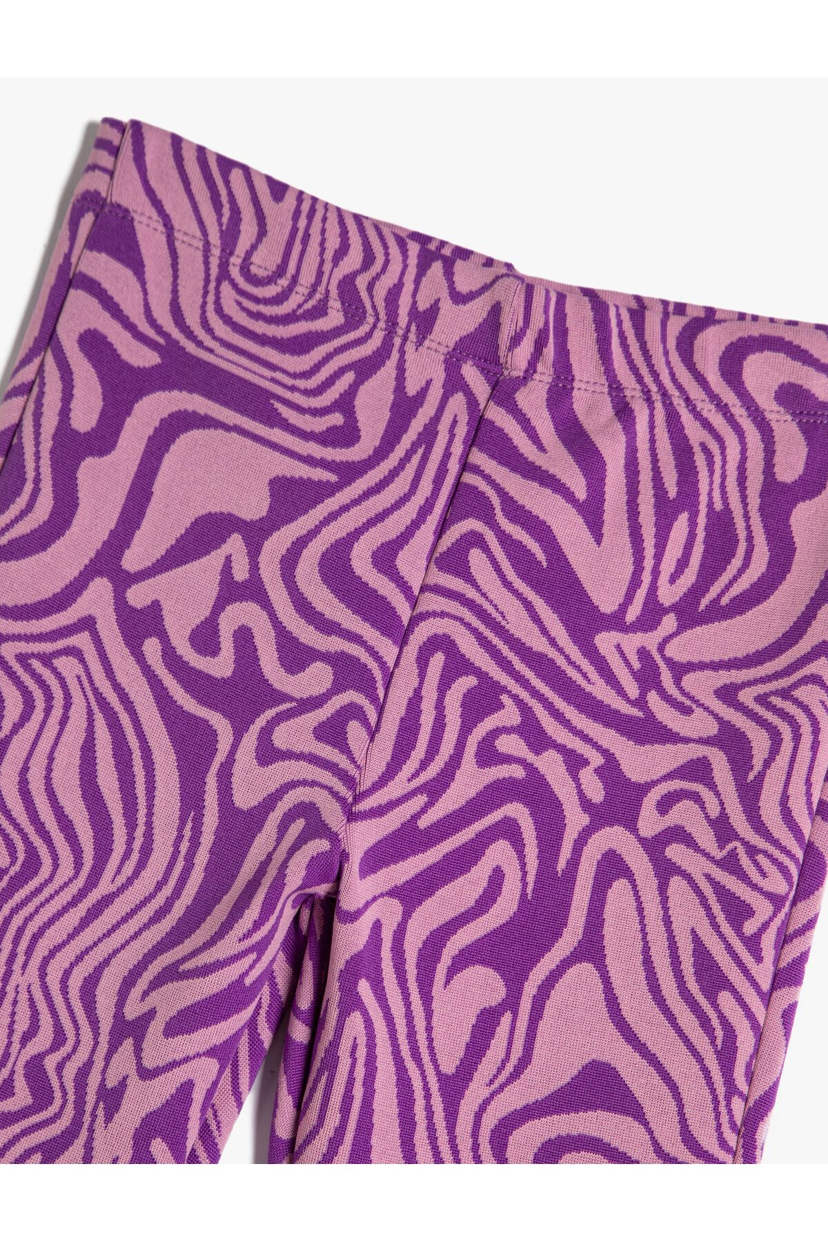 Koton-Flared Leg Trousers with Elastic Waist and Abstract Pattern 3