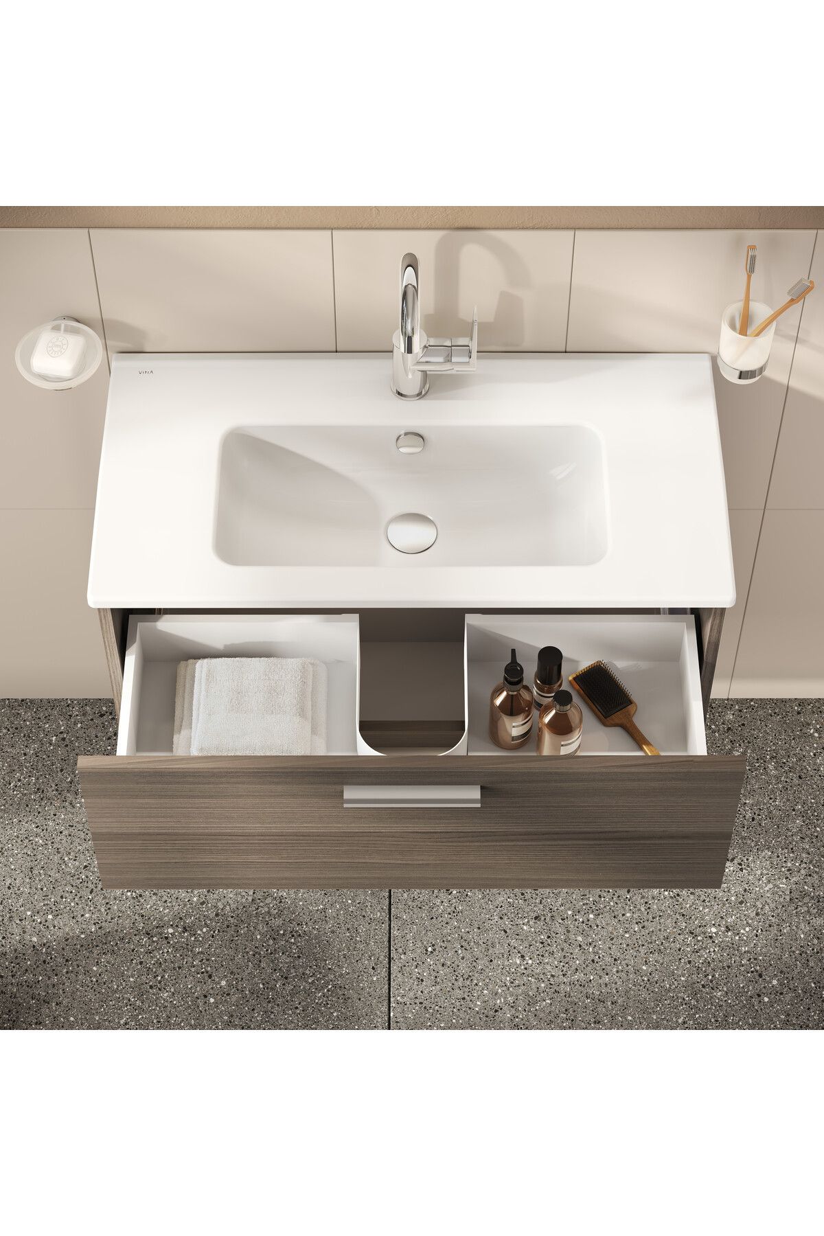 VitrA-Mia 75101 - 80 cm Cordoba Bathroom Cabinet Set with Drawers 6