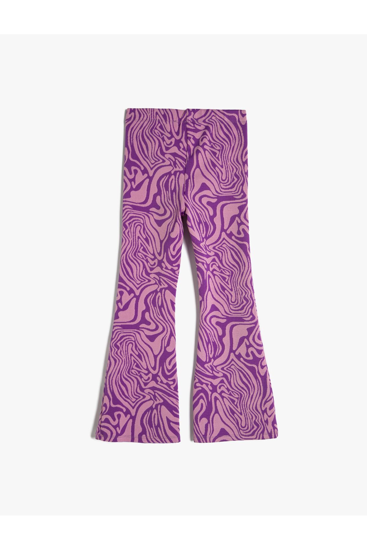 Koton-Flared Leg Trousers with Elastic Waist and Abstract Pattern 2