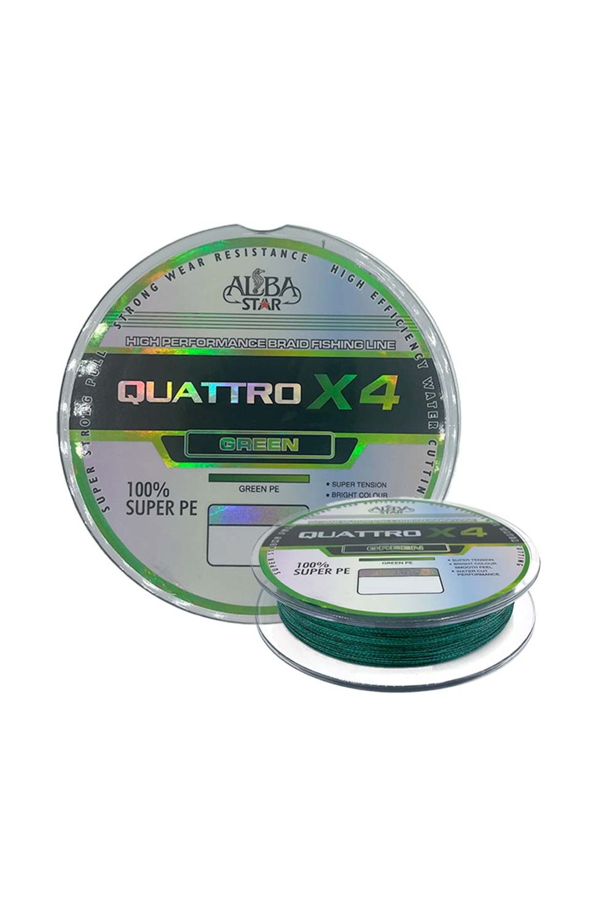 Albastar Quattro 4x Ip Misina Green 0.37mm - 300m - 30.40kg