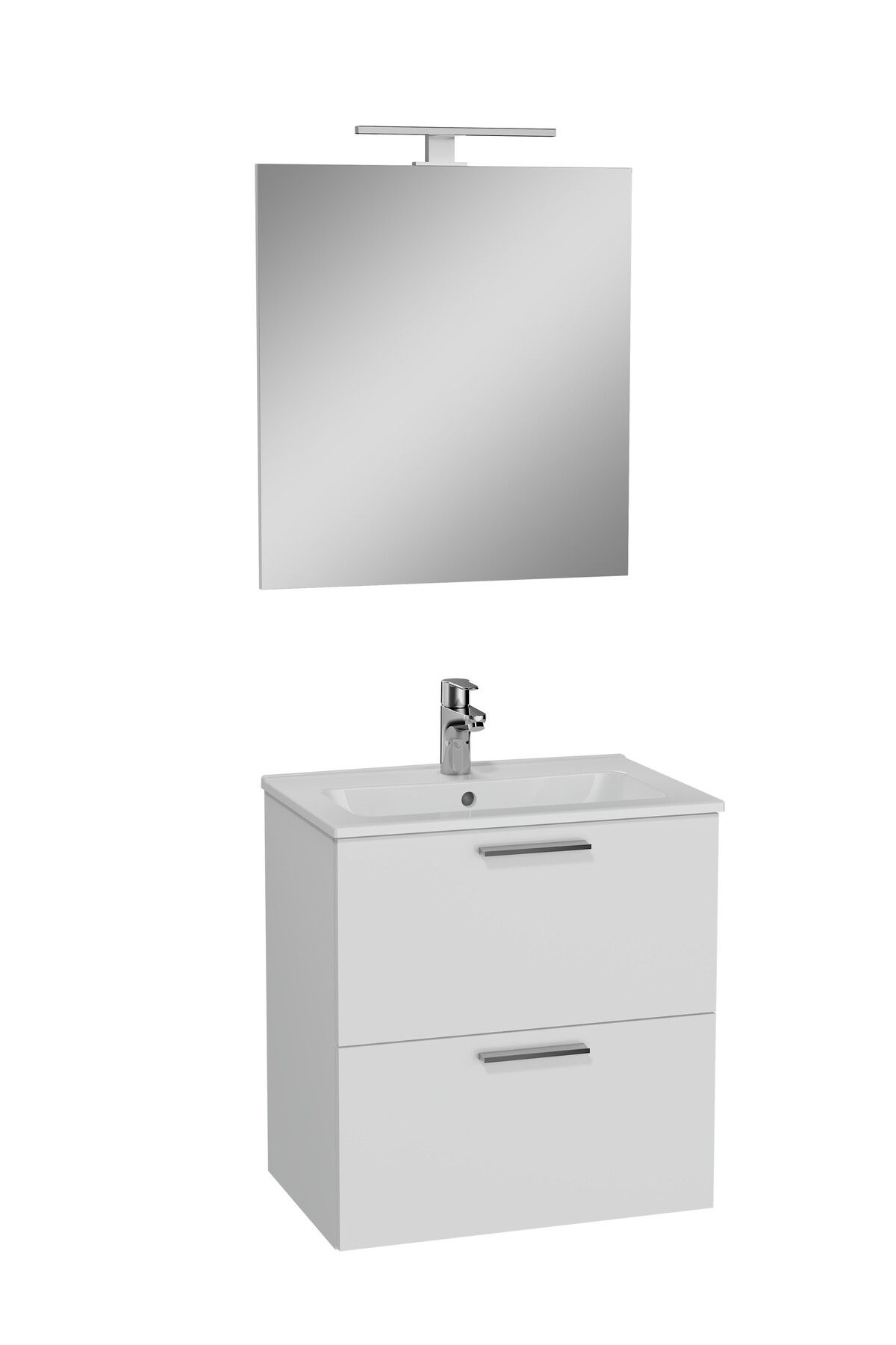 VitrA Mia 75021 Banyo Dolabı Seti, Çekmeceli, 60 Cm, Parlak Beyaz