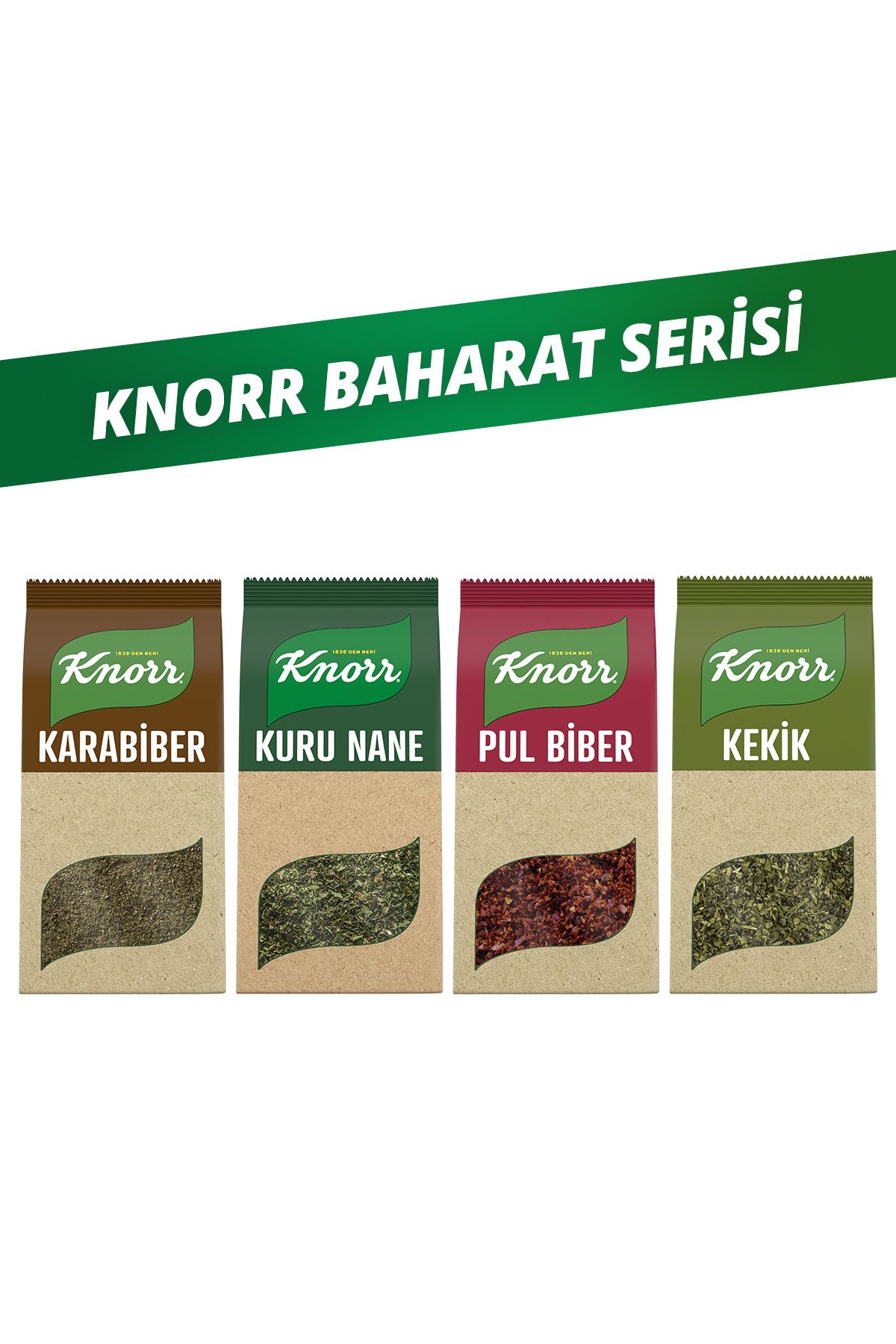 Knorr Baharat Serisi Pul Biber 65gr Karabiber 60gr Kuru Nane 25gr Kekik 20gr