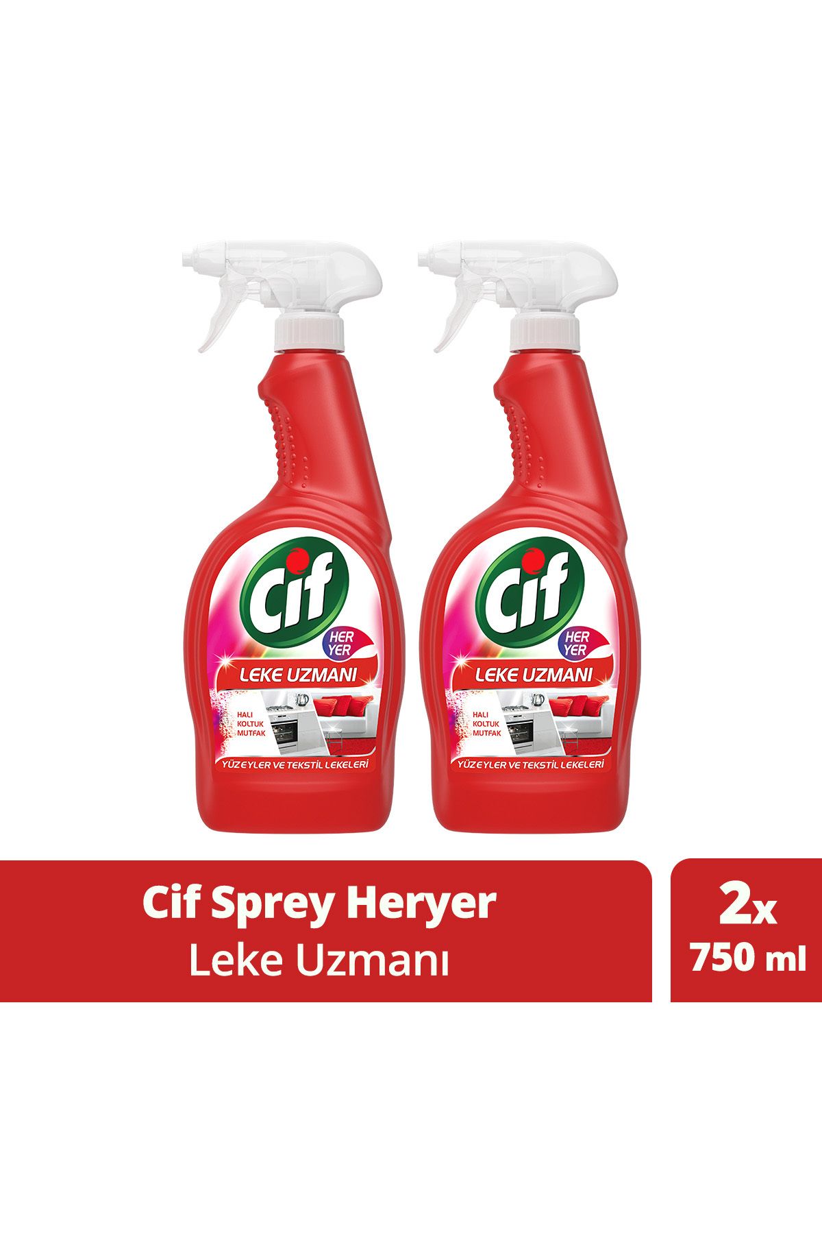 Cif Her Yer Leke Uzmanı Halı Koltuk Mutfak Temizleyici 750 ml X2