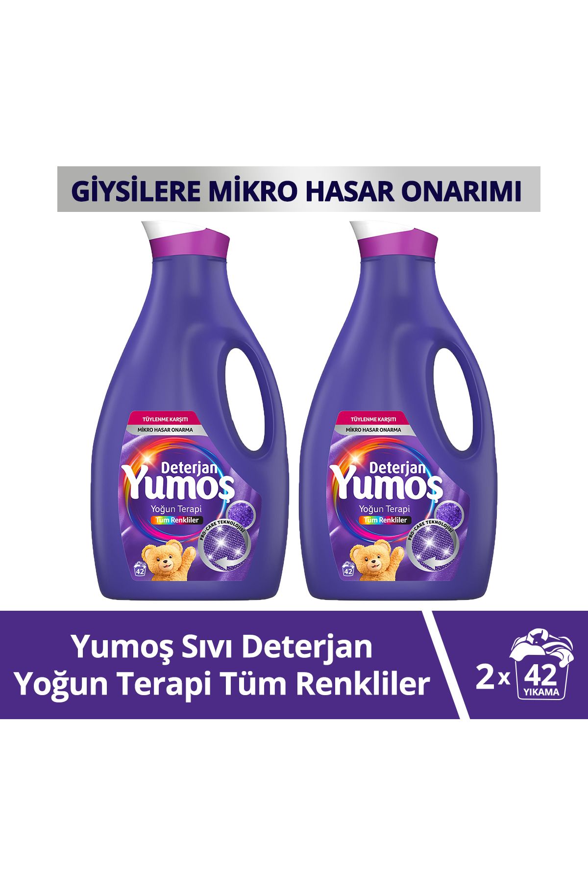 Yumoş Sıvı Deterjan Yoğun Terapi Tüm Renkliler İçin 2520 ml x2