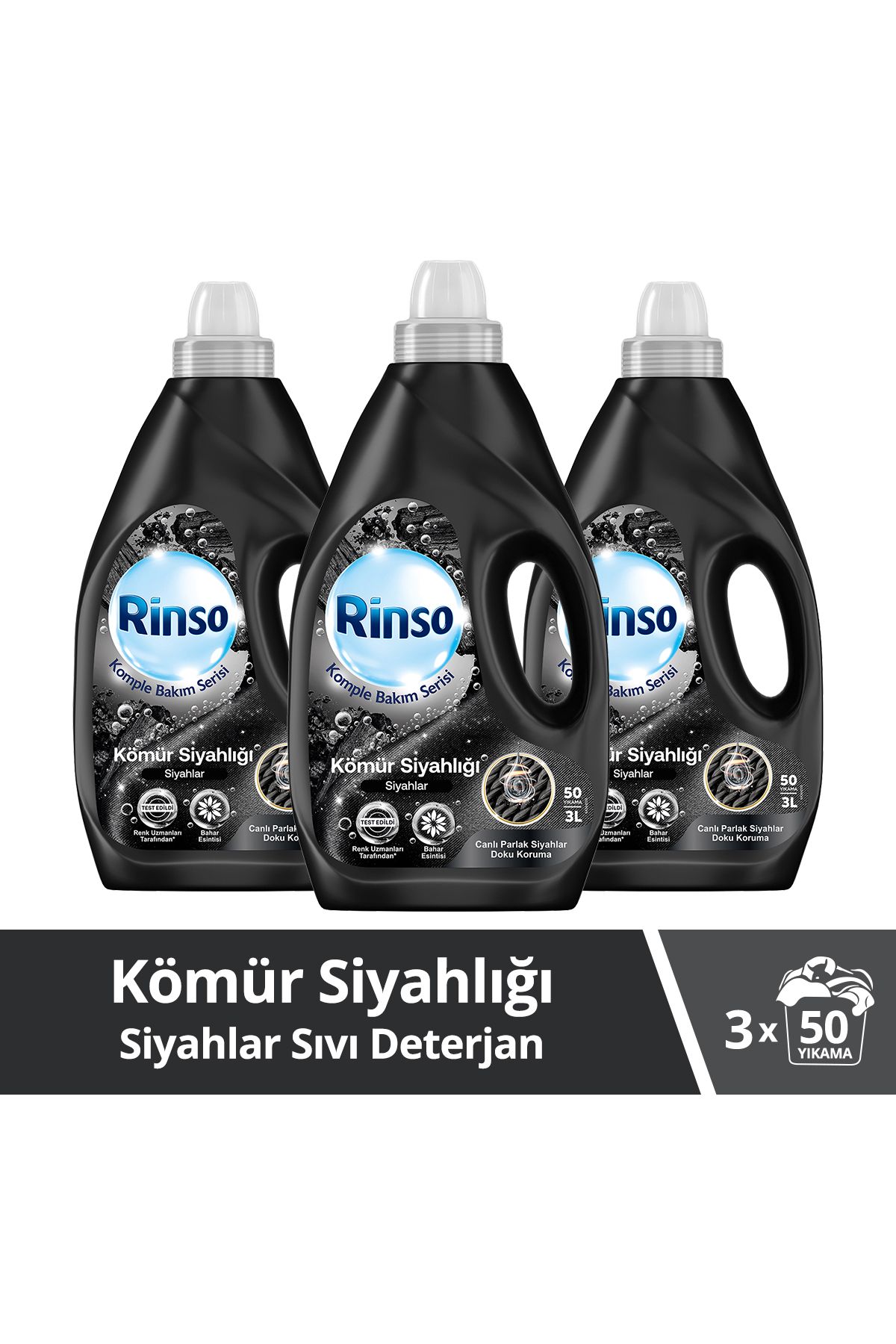 Rinso Sıvı Deterjan Kömür Siyahlığı Siyahlar 3lt 3 Adet