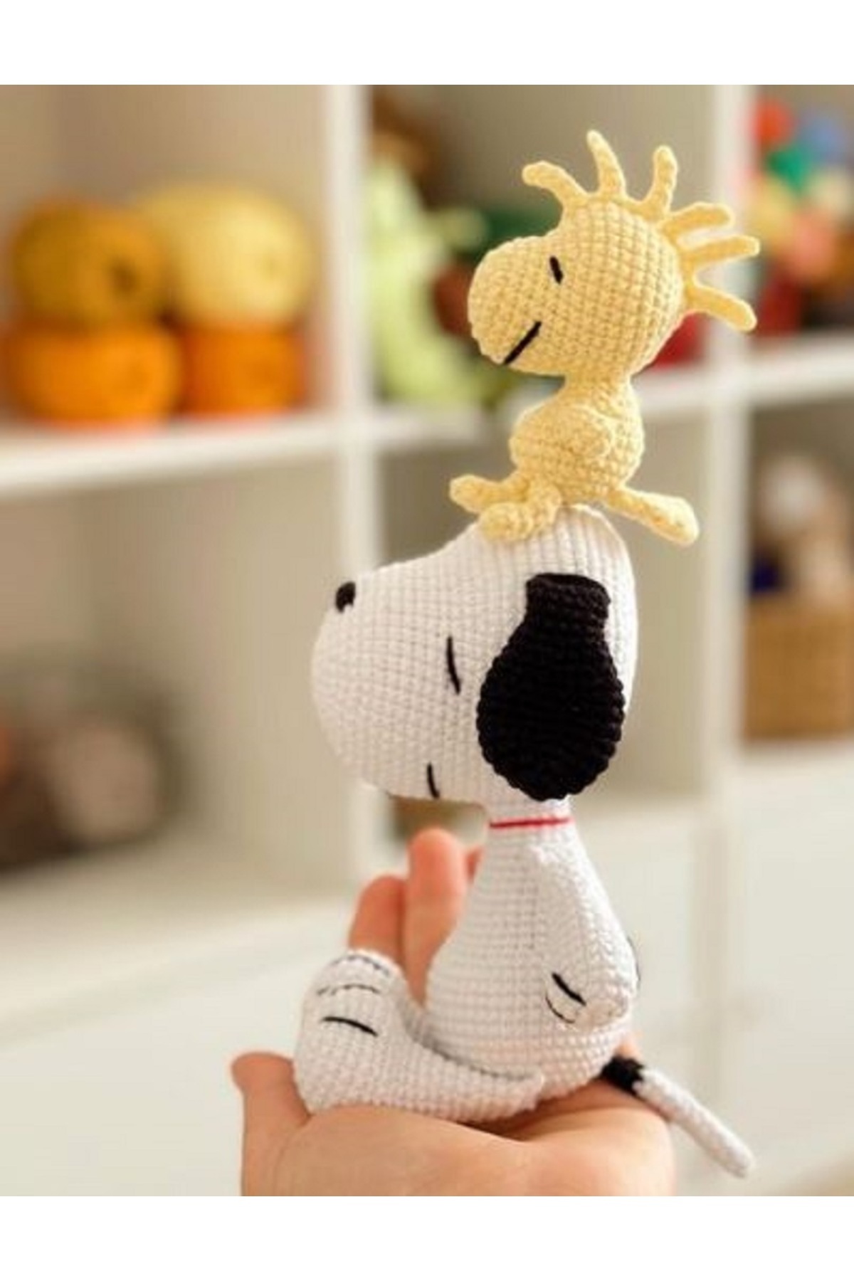 designbyoykum Amigurumi Snoopy(20CM) & Woodstock(9CM) Sağlıklı Oyuncak (EL ÖRGÜSÜDÜR)