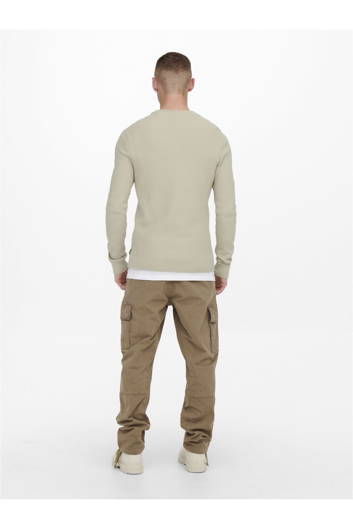Only & Sons-Onsphil Reg 12 Struc Crew Knit Noos 22022855   Silver Lining 4