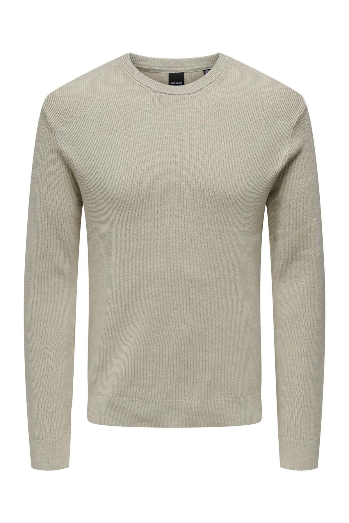 Only & Sons-Onsphil Reg 12 Struc Crew Knit Noos 22022855   Silver Lining 2