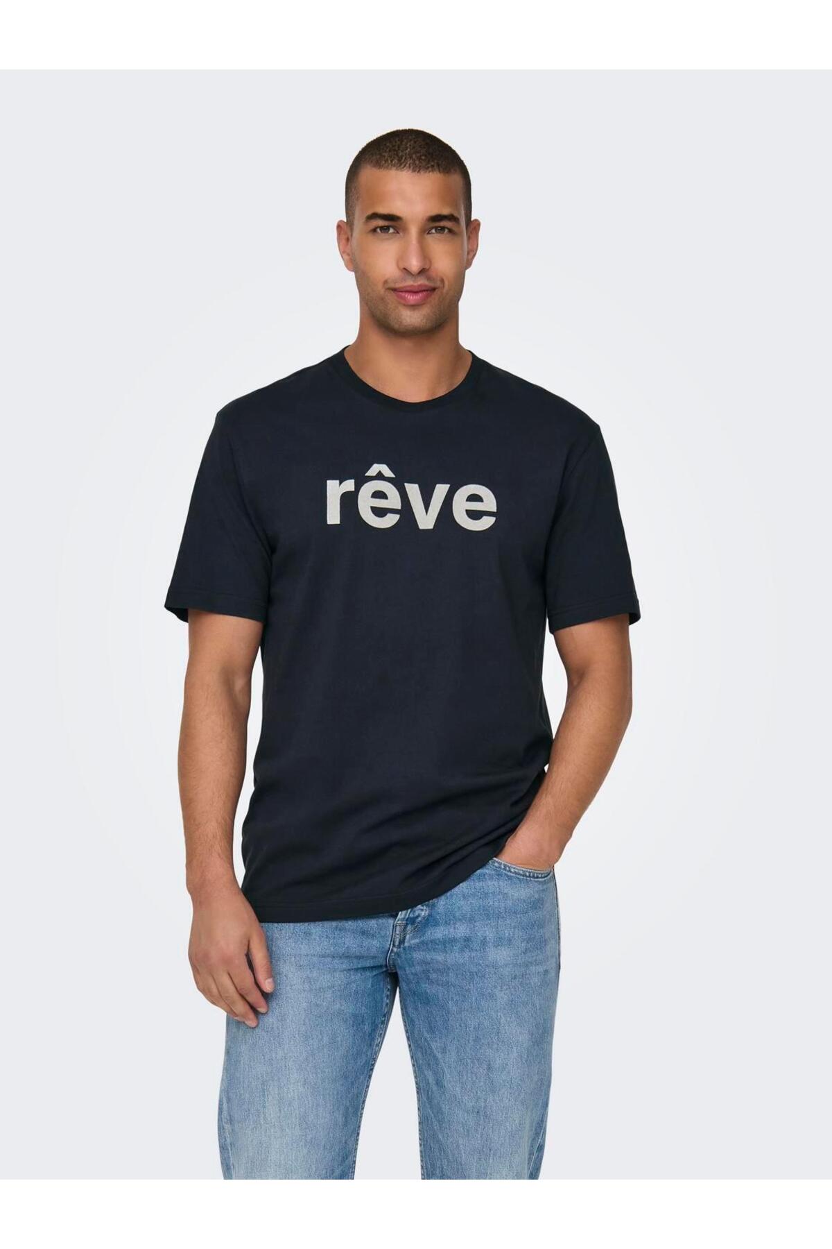 آنلی اند سانز تی‌شرت مردانه Onskarter Reg Ss Tee کد 22028713 سرمه‌ای تیره