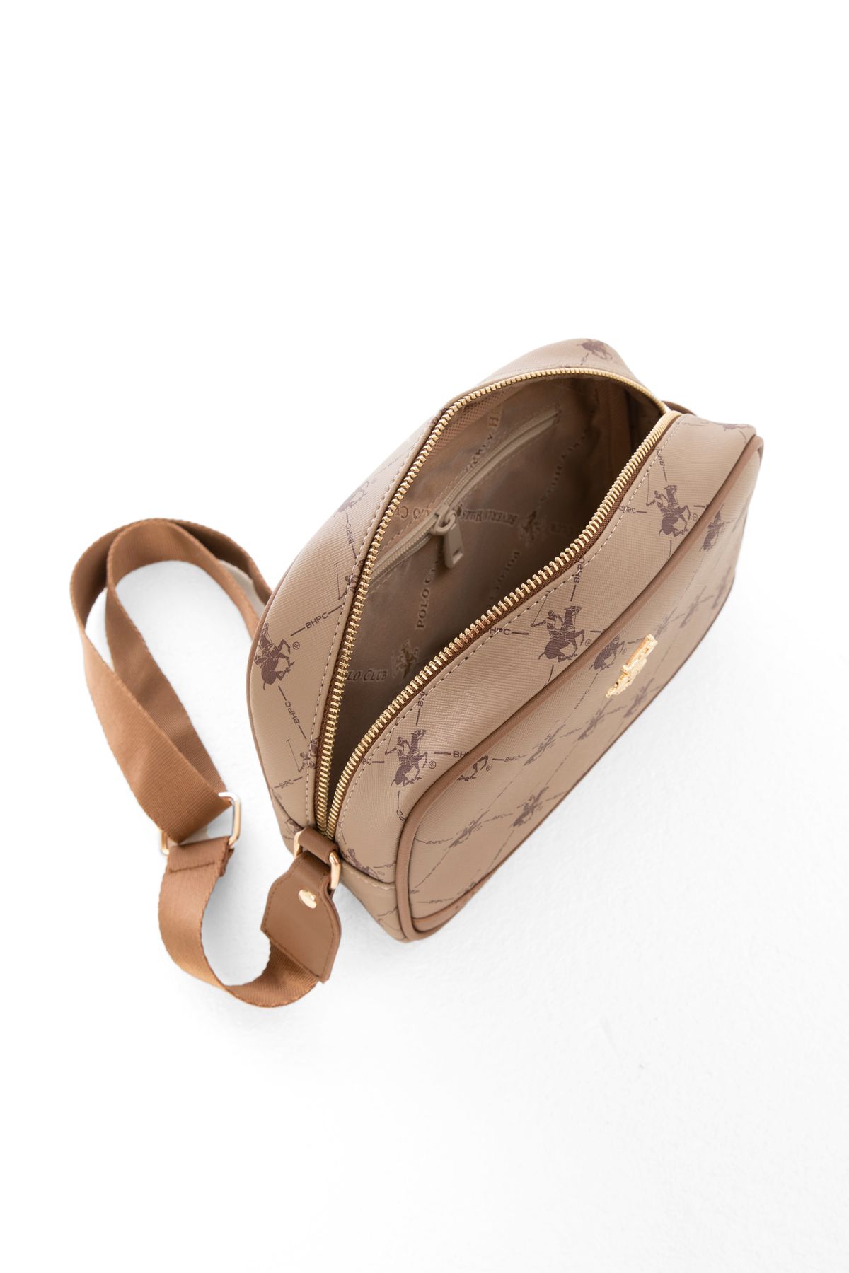 Beverly Hills Polo Club-Damska lekka torba na ramię taupe - 05BHPC07 5