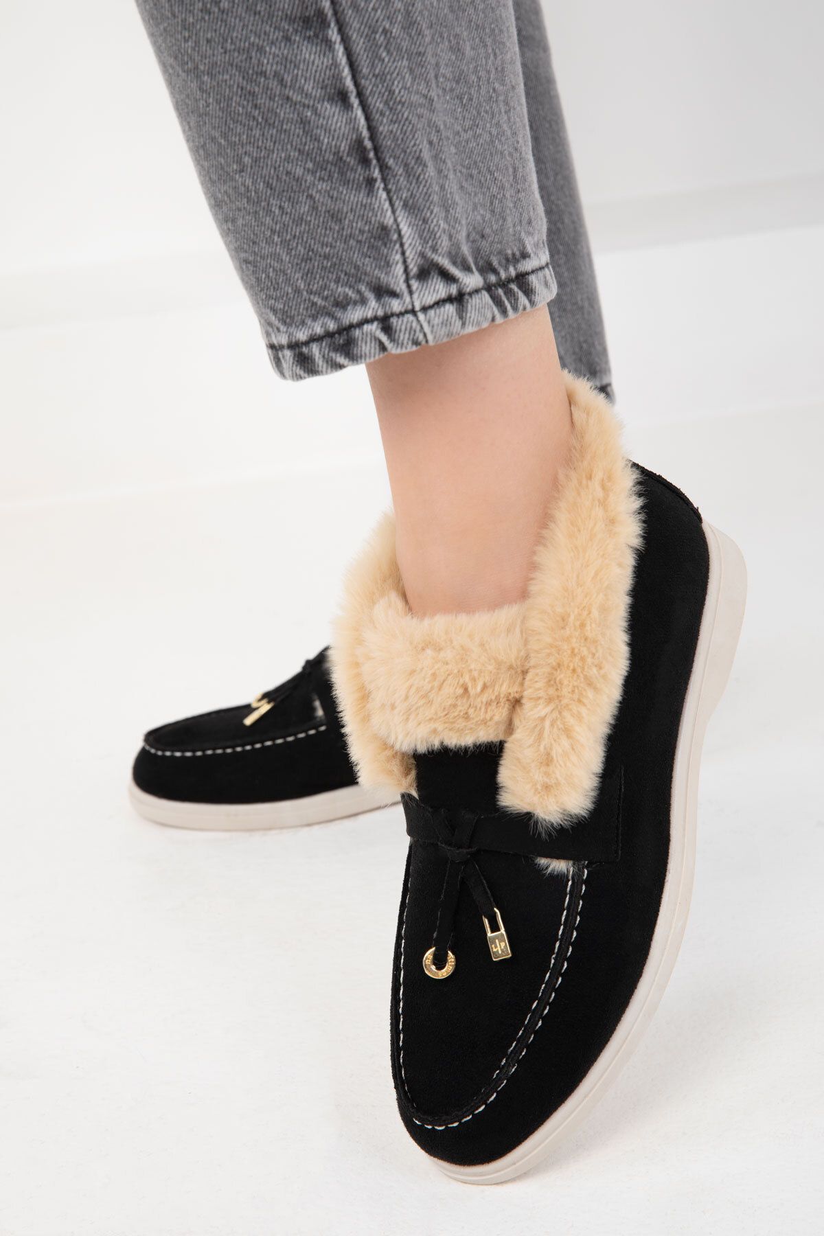 SOHO-Μαύρα σουέτ γυναικείες μπότες - 19966 Model Bootie 3