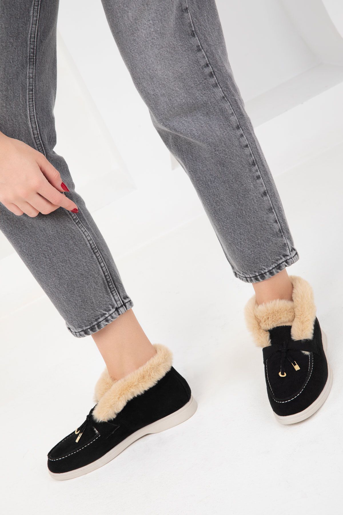 SOHO-Μαύρα σουέτ γυναικείες μπότες - 19966 Model Bootie 5