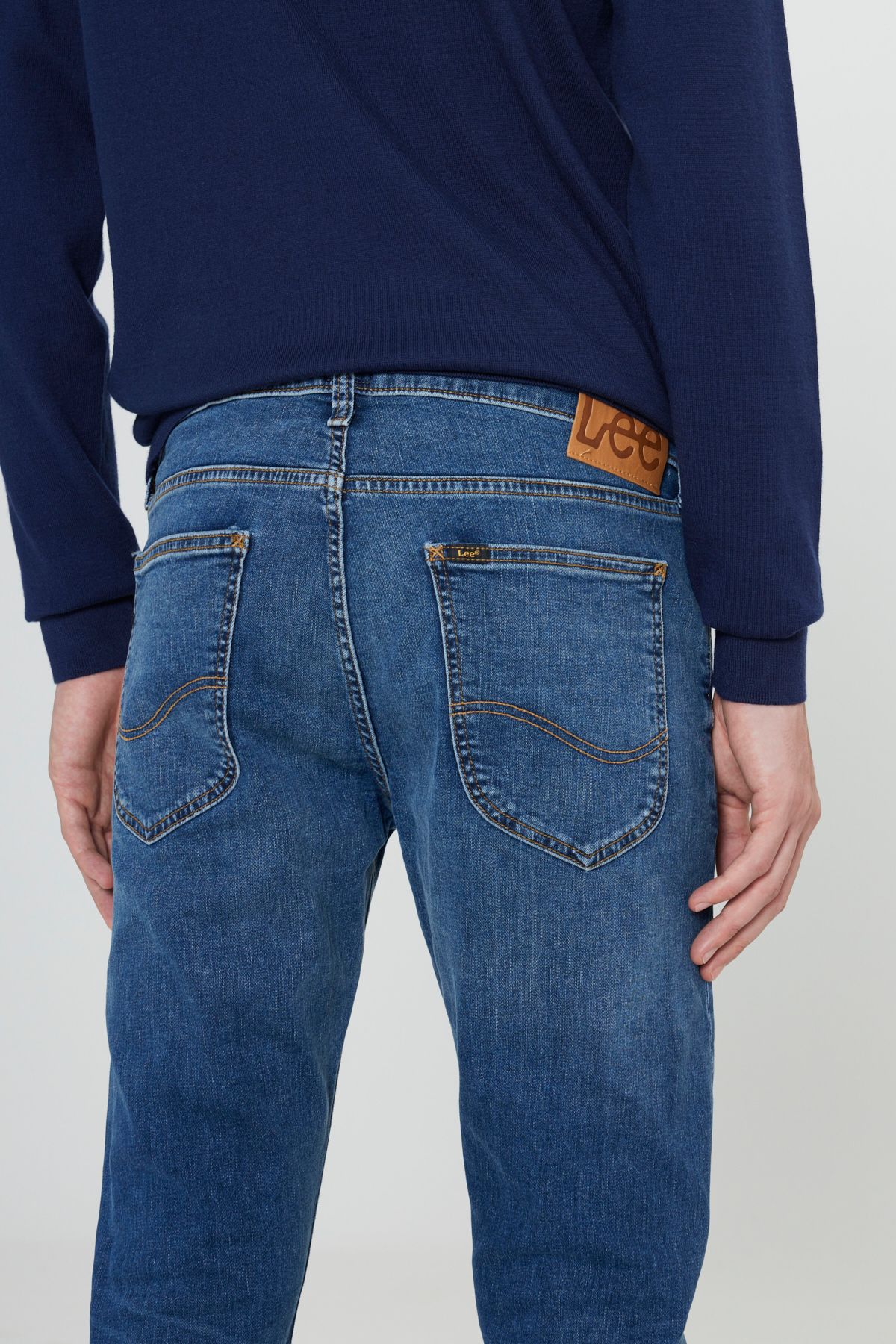 شلوار جین آبی مردانه Luke Slim Fit معمولی کشدار کمر Lee