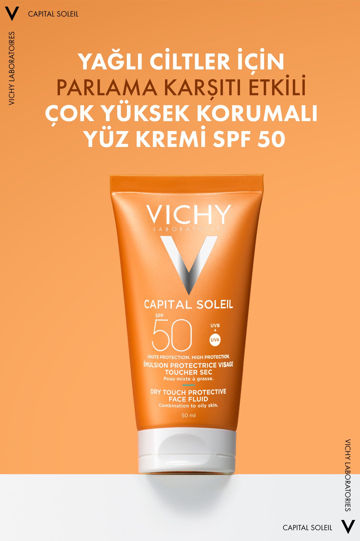ست مراقبت از پوست برای پوست های مختلط/چرب: کرم ضد آفتاب خشک و ژل پاک کننده صورت Capital Soleil Vichy