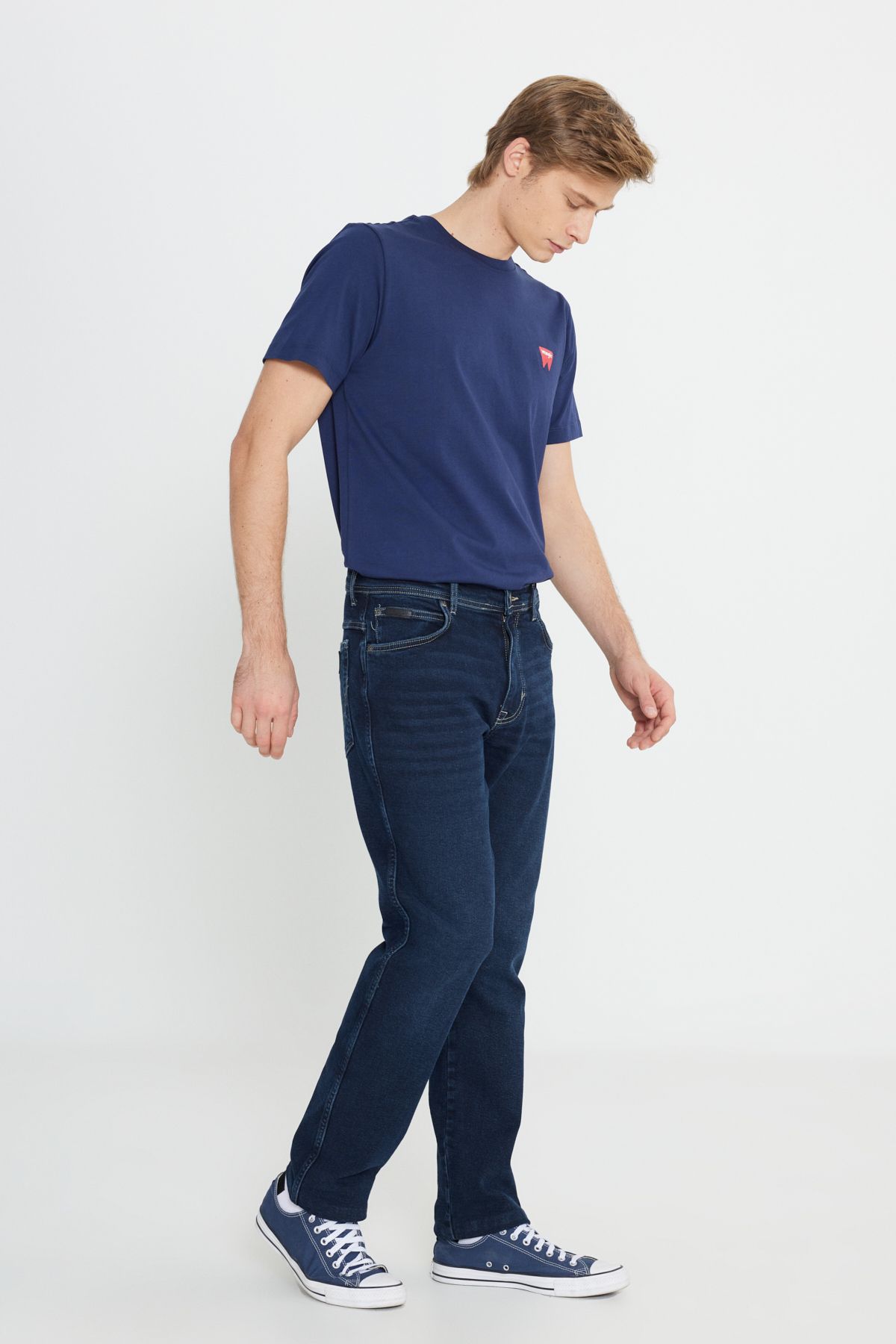 شلوار جین آبی مردانه تگزاس باریک و کمر انعطاف پذیر Wrangler