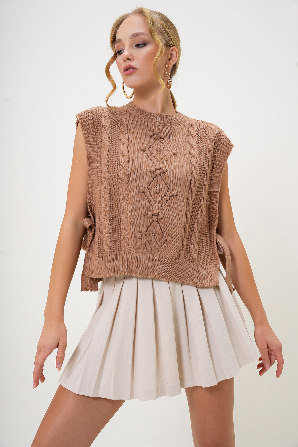 Trend Alaçatı Stili Strickpullover mit Rundhalsausschnitt – Damen ALC-X12978