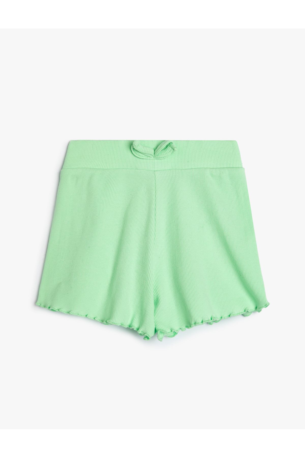 Koton-Cotton Ruffle Shorts - Elastic Waist and Ribbed 1