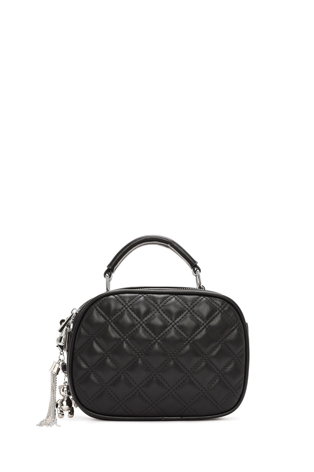 Derimod-Women's Black Long Strap Quilted Patterned Crossbody Bag 24Wbd2648Kp 3