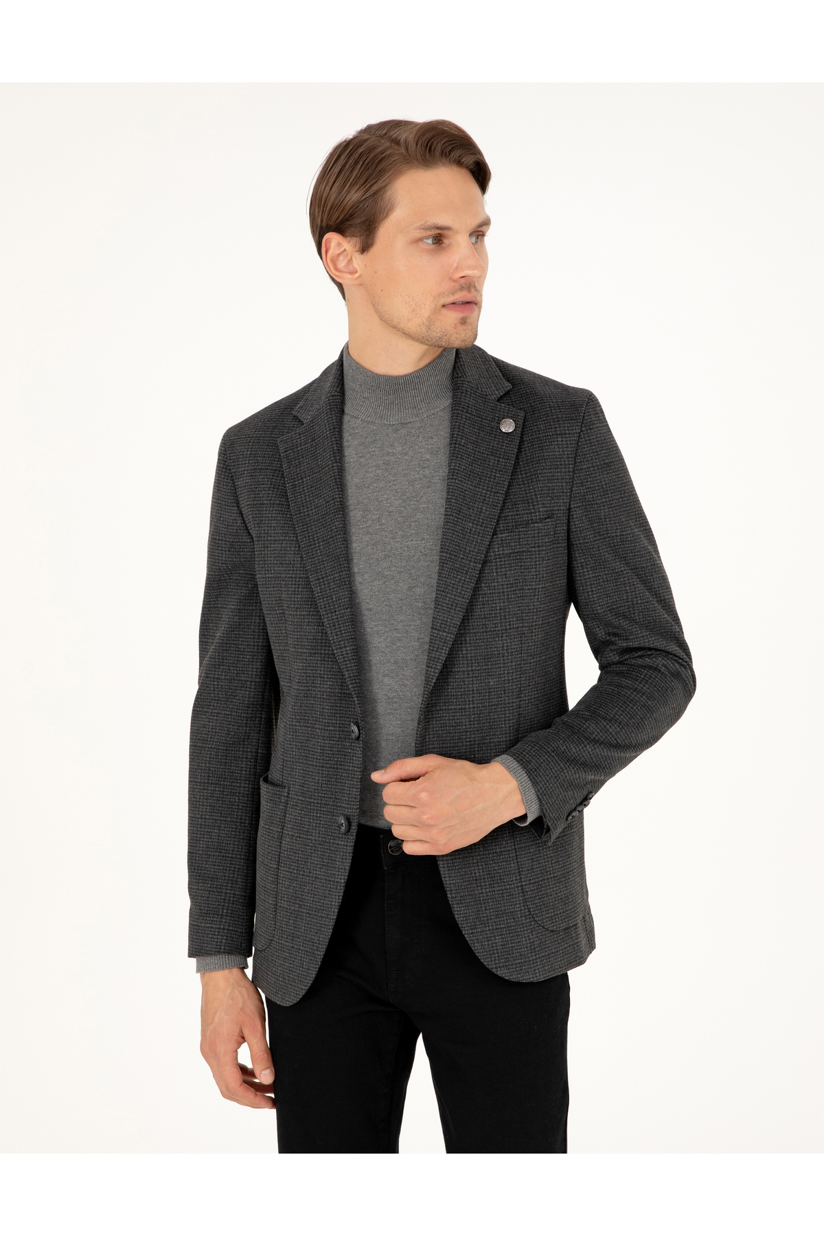 کاپشن باریک آنتراسیت Ex. 50296407-VR006 پیر کاردین کت بلیزر Pierre Cardin