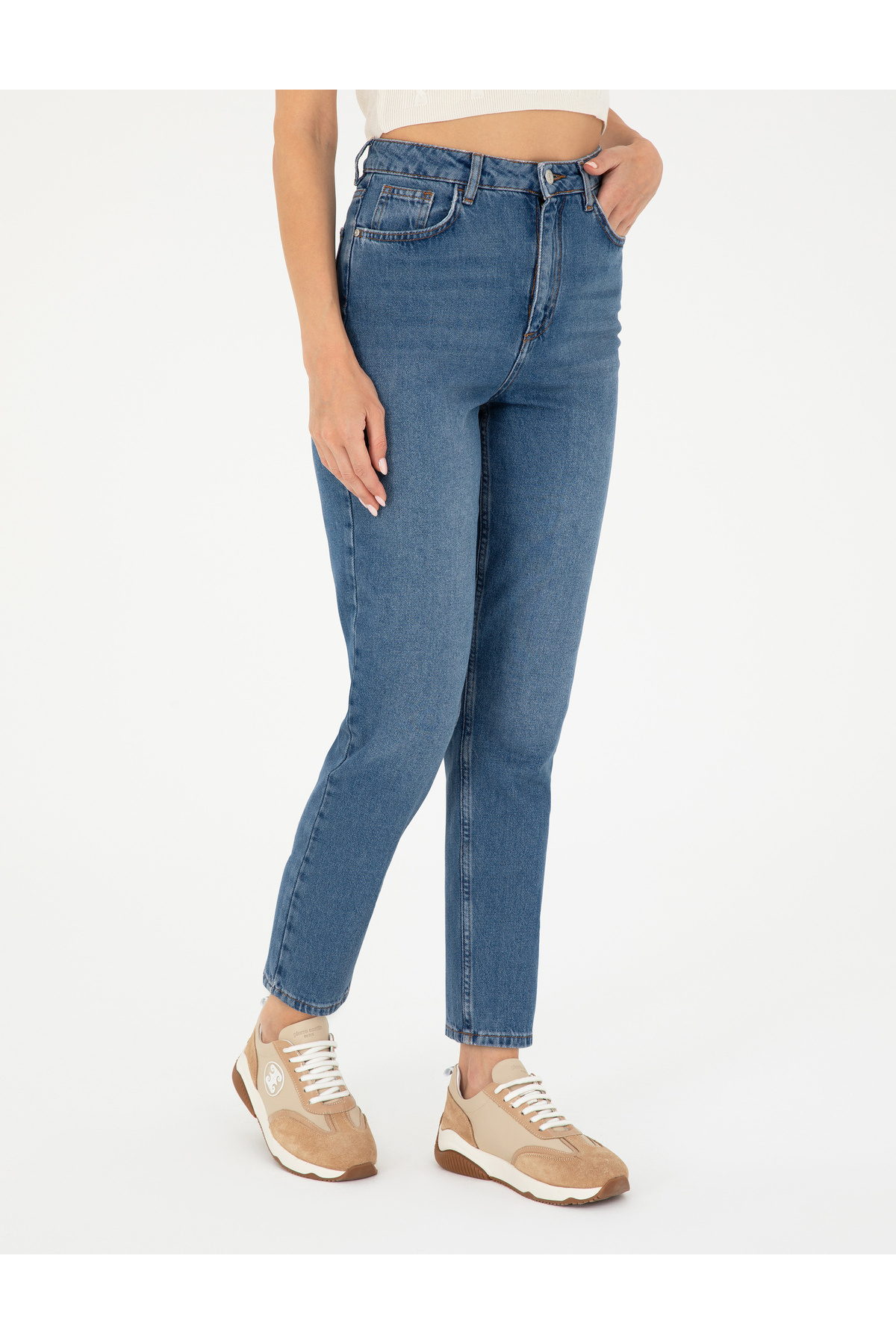 Pierre Cardin  Mavi Mom Fit Jean Pantolon 50292478-VR036 - Görsel 3