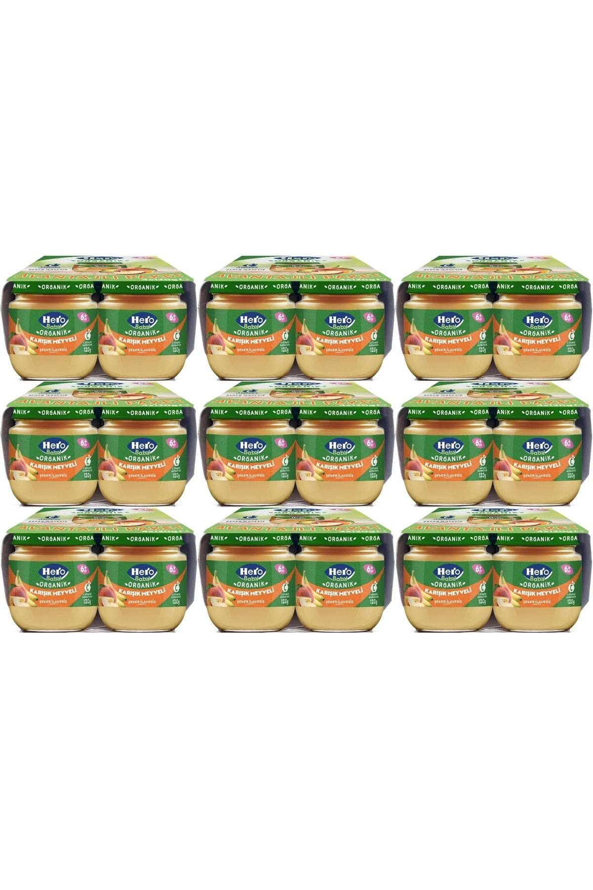 Hero Baby Kavanoz Maması 120GR Avantaj Pk (36 Lı Set) Karışık Meyveli (9PK*4)