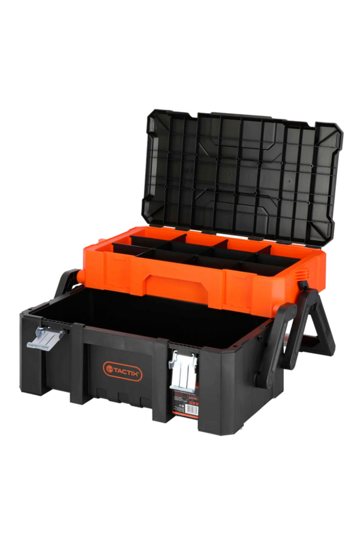 Tactix-Multi-Compartment Cantilever Tool Box with Ergonomic Handle 2