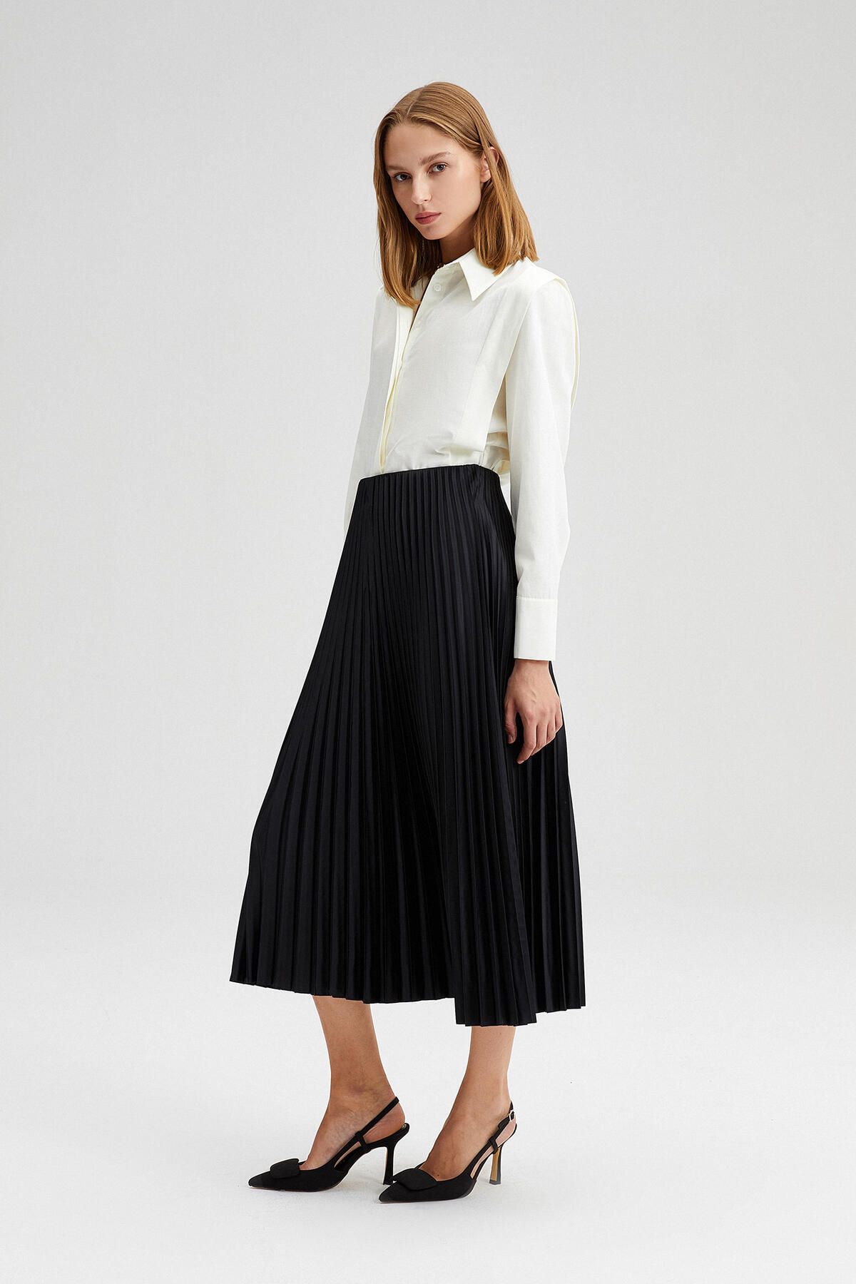 Hamado Fashion-Hmd Pleated Satin Skirt 5