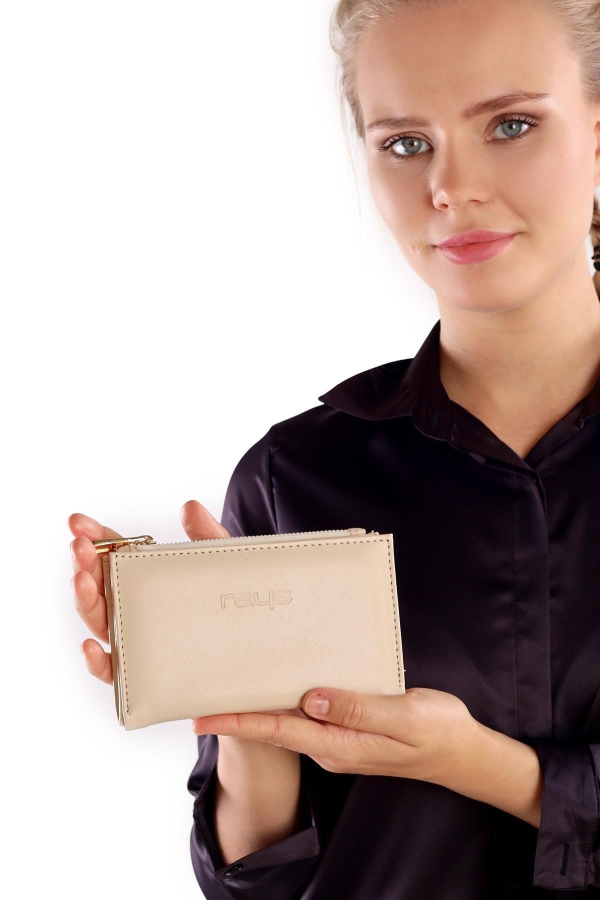 Rays-Cream 023 Model Wallet with Snap Fasteners and Zipper 5