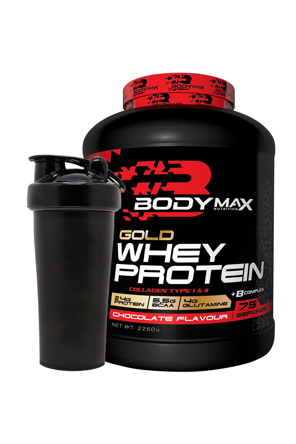 BODYMAX Gold Whey Protein Çikolata Aromalı 2250gr Protein Tozu 75 Servis Tip I Ve Iı Collegen (KOLAJEN)