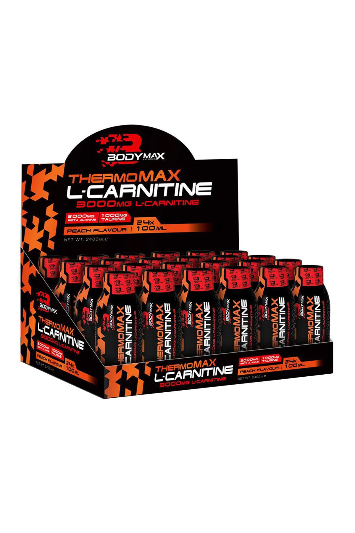 BODYMAX Thermomax L-carnitine 3000 Mg Şeftali Aroma 100 Ml*24 Shot L Karnitin Termojenik Kafein