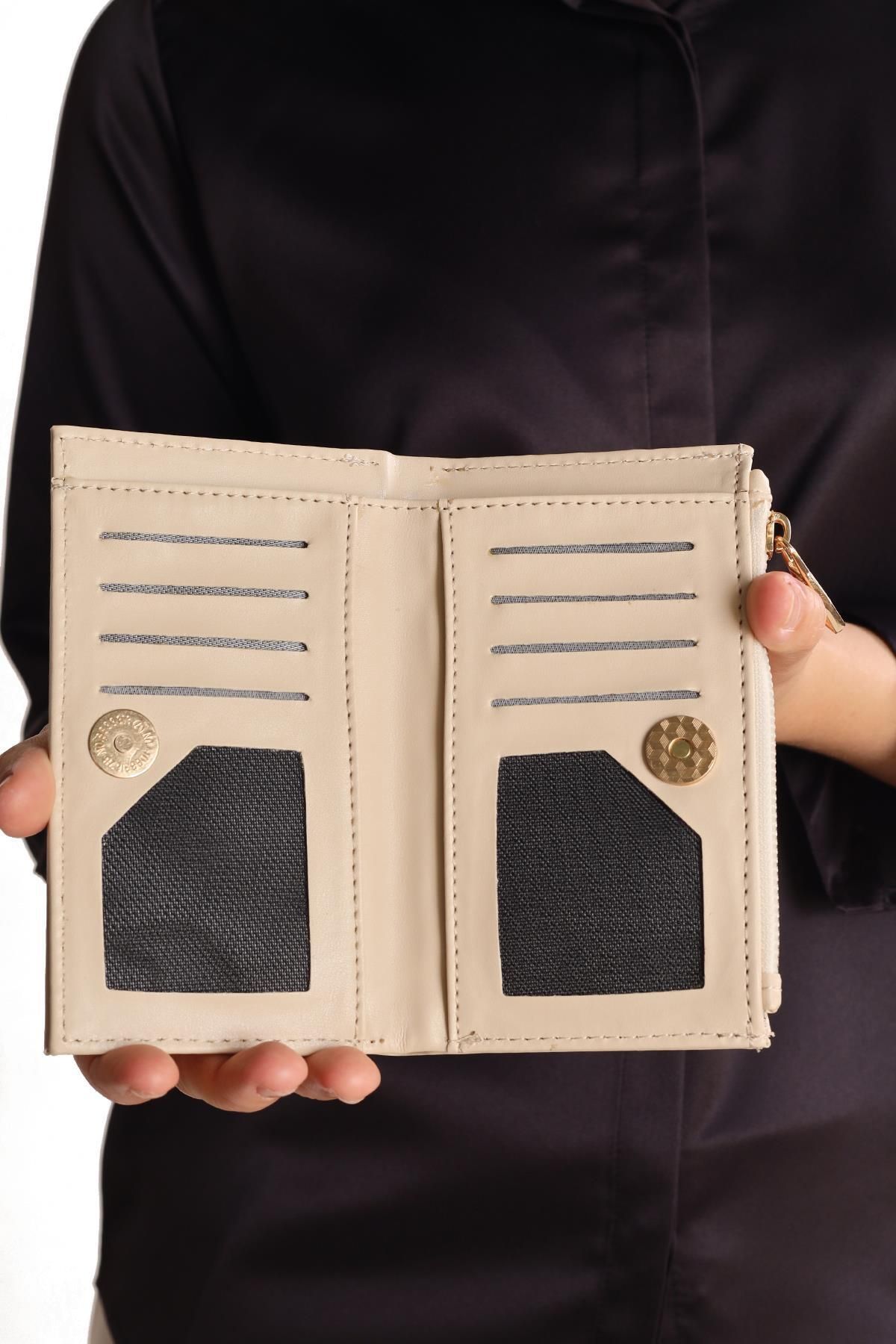Rays-Cream 023 Model Wallet with Snap Fasteners and Zipper 3