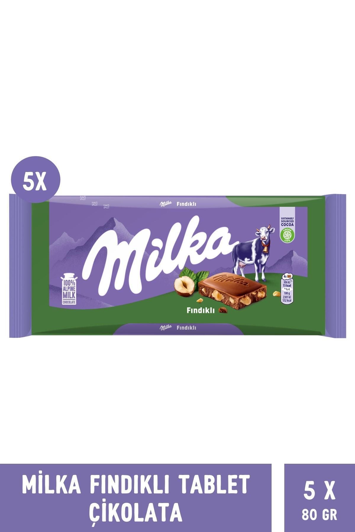 Milka Fındıklı Çikolata 80gr - 5 Adet