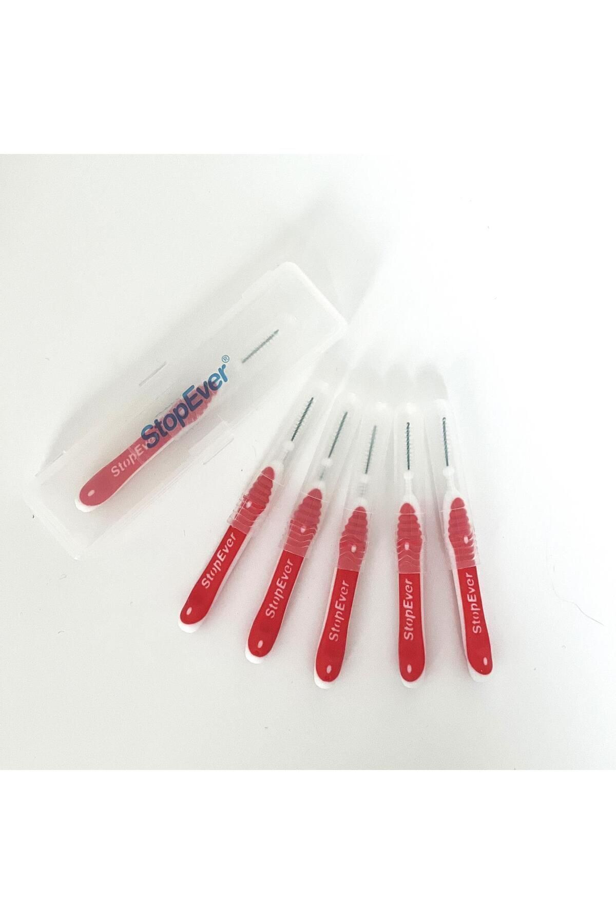 StopEver-Well Tooth Metal Interface Brush 0.5 mm Red Size 2 3