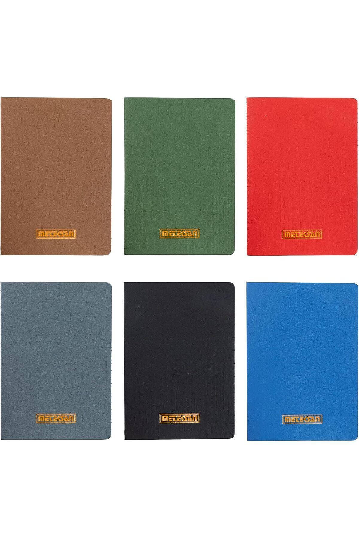 STOREMAX efshopx Notes 9x14 cm Karton Kapaklı İplik Dikişli Defter, 24 Yaprak, 6'lı Paket, Koyu Renkler N